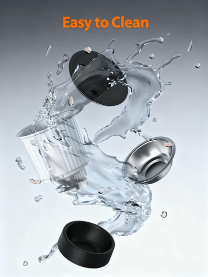 16.9 Cups Automatic Cat Feeder with Stainless Steel Bowl - Anti-Jam, Easy Clean, Battery Backup for Cats & Dogs