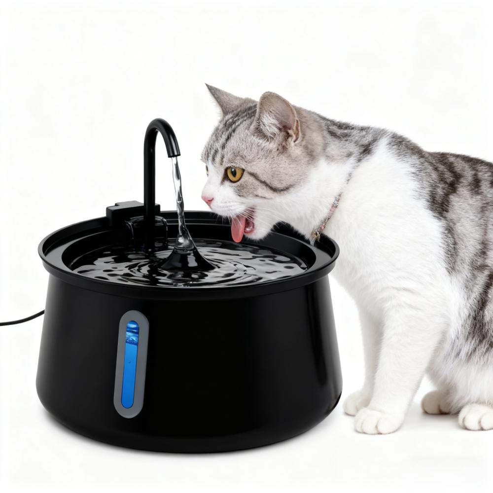 4L Stainless Steel Cat Water Fountain - Ultra Quiet Pet Water Dispenser with Water Window for Cats & Dogs