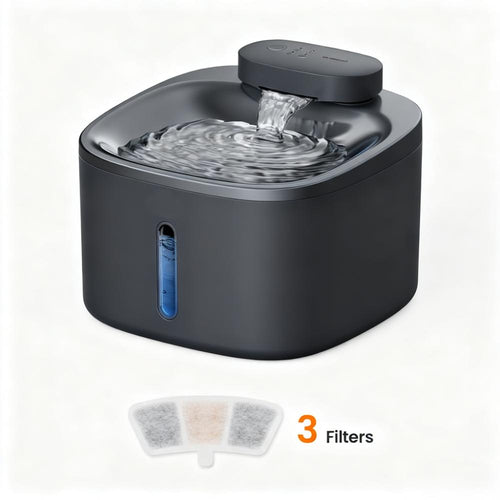Oneisall 60-Day Battery Water Fountain - 5-Layer Filtration, 30dB Quiet, No Chewed Wires for Cats & Dogs