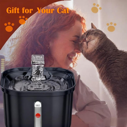 2.2L Stainless Steel Cat Water Fountain - BPA-Free, Dishwasher Safe, Multi-Layer Filtration for Cats & Dogs